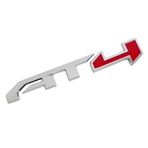 Image of AT4 Badge Emblems 1-Piece in Silver for 2021-2023 GMC Yukon, Sierra, and Canyon - Suitable for Tailgate - Fits 1500, 2500HD, and 3500HD Models (Chrome Red)