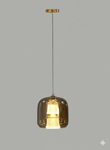 Image of Modern Pendant Hanging Light for Ceiling | Glass Hanging Lamp for Dining Room, Kitchen, Living Room | Stylish Ceiling Light Fixture | E27 Holder | Home Decor Lighting | (Luxe Drop)