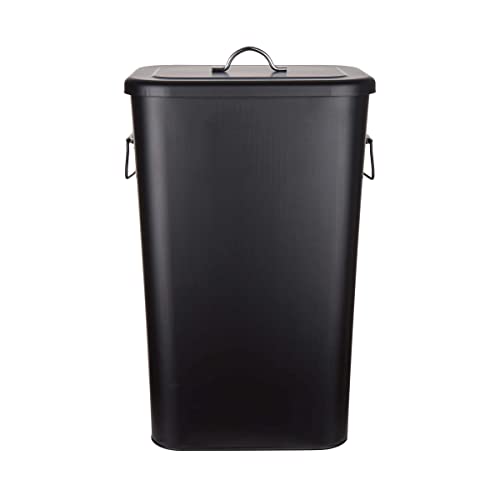 BUTLERS Universaltonne BINSTER - 41 Liter Mülltonne aus Metall mit abnehmbarem Deckel & Tragegriffen - Perfekt als Futtertonne, Wäschetonne, Mülleimer