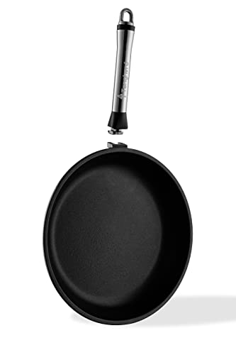 Tangherò Padella Bassa Antiaderente Con Manico Removibile In Acciaio Inox 28cm, Alluminio Pressofuso Rivestimento Diamantato Per Cucina- PB28T