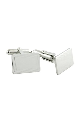 David Donahue Sterling Silver Engravable Rectangle Cufflinks (H95185502), Silver, One Size