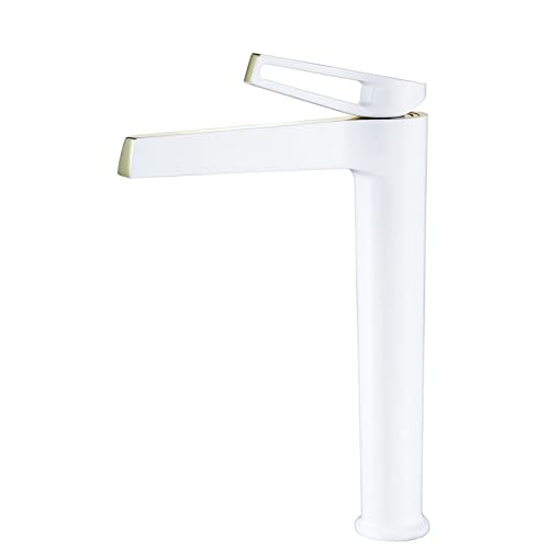 Robinet de lavabo en laiton blanc FIDEMM, le mitigeur haut chic pour salle de bain - 2
