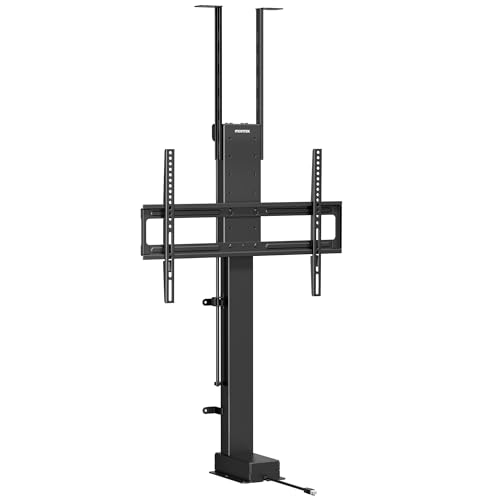 monTEK TV Lift Elektrisch für 43-88 Zoll Fernseher bis 60 kg, Motorisierte TV Halterung mit Funkfernbedienung, App & Sprachsteuerung, Höhenverstellbarer Standfuß mit 120 cm Hub, Max. VESA 600x400 mm
