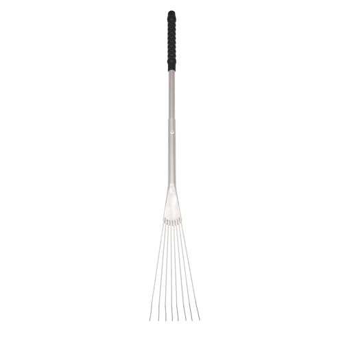 Red Gorilla Metal Garden Rake Black Long Extended Handle for Mucking Out Stable Yard 76cm