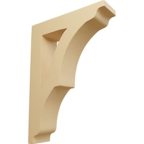 Ekena Millwork BKTW01X06X09AVAL-CASE-4 1 3/4"W x 6 1/2"D x 9"H Small Avila Wood Bracket, Alder (4-Pack), x x, 4 Count