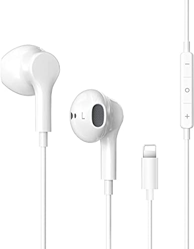 iPhone Headphones with Lightning Connector, Wired Earbuds for Apple, Earphones in-Ear with Microphone Built-in Remote to Control Music, Phone Calls, Volume Compatible iPhone 14/13/12/11/X/SE/8P/8/7P/7