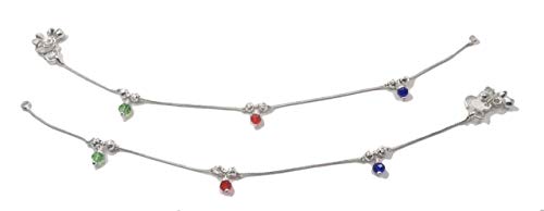IFH Beauty Indian Bollywood Silver Tone Ankle Bracelet Payal Anklet Women Barefoot Jewelry