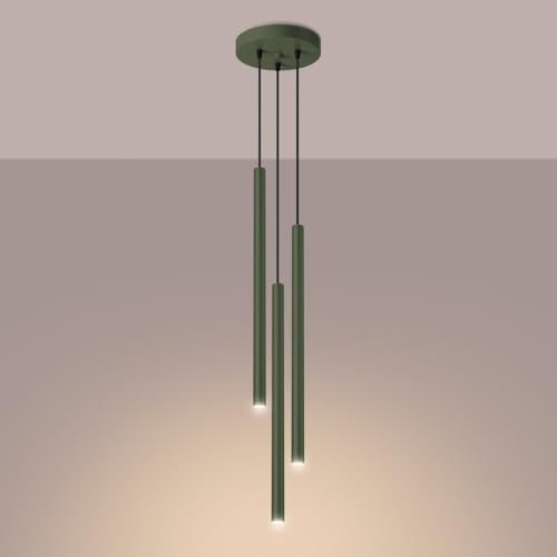 Lámpara colgante moderna de techo verde oliva PASTELO con 3 luces G9 LED 4
