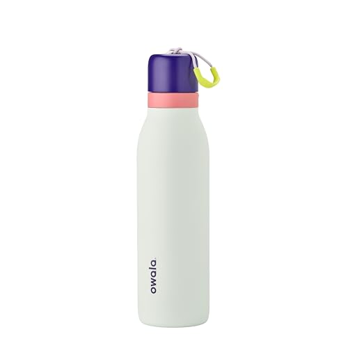 Image of Owala FreeSip Twist Insulated Stainless Steel Water Bottle with Straw for Sports and Travel, BPA-Free, 18-oz, Purple /Mint (Minty Horizon)
