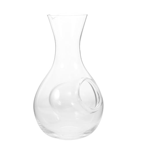 Baluue Decanter per Sakè Giapponese in Cristallo Trasparente con Bocca Inclinata e Camera Ghiaccio Piccola Caraffa da 300 Ml per Servizio Freddo a Casa e Bar