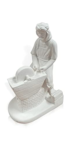 FUNNY CUP Afilador. Diferentes Figuras para Belén de escayola. Medidas 17 cm Altura. Todas Las Profesiones para el Nacimiento. Ideal para complementar los Portales de Navidad (AFILADOR)