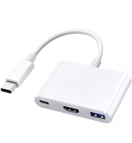 Adaptador multipuerto USB C a HDMI para iPhone 15 MacBook Pro Air iPad Pro, Apple MFi certificado Type-C Digital AV Hub con HDMI 4K a 60Hz, USB 3.0, 100W PD compatible con Samsung Galaxy, Pixelbook,