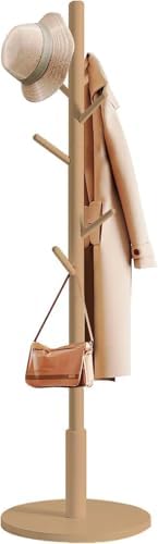 edihome, Perchero de Pie, de Madera, Ajustable, con 8 Ganchos, 17...