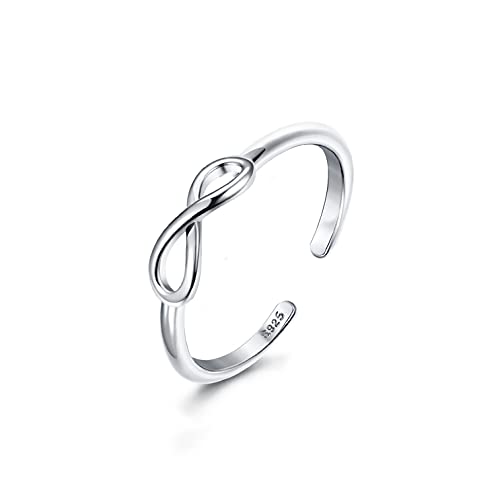 Image of Milacolato 925 Sterling Silver Toe Rings for Women 18K White Gold Plated Arrow Heart Infinity Vintage Celtic Knot Teardrop Daisy Flower Stylish Toe Rings Adjustable Toe Band Rings Summer Beach Foot Jewelry
