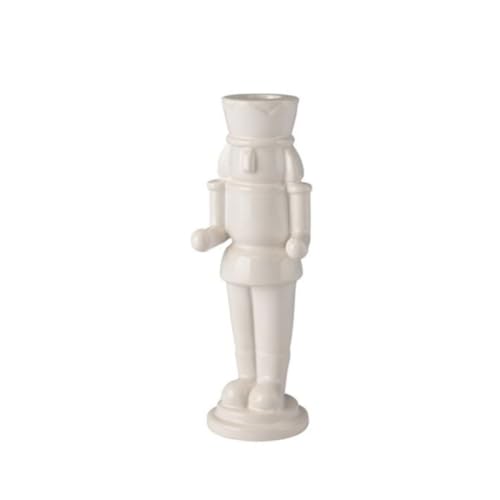 Nussknacker KerzenstĂ€nder 13 Gift Company Schiaccianoci, Kerzenhalter, Nussknacker, H20,2cm, weiĂ,...
