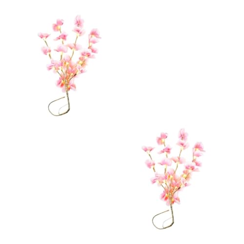 Healifty 2pcs Artificial Lantern Wedding Decor Twig Lights Simulation Flower Flower Lamps Room Light Decor Phalaenopsis Branches Lamp Led Branches Pink Plastic