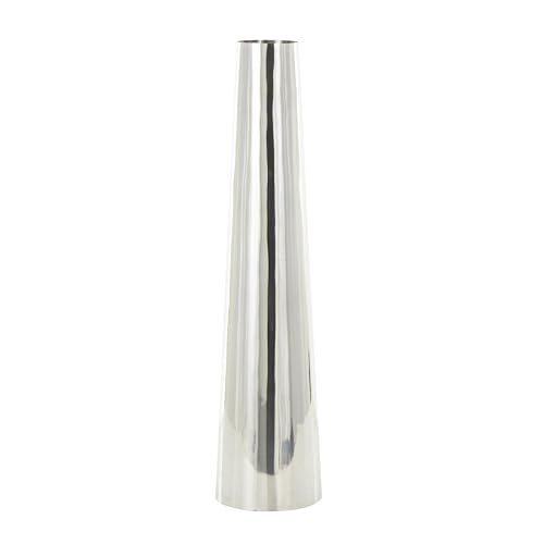 Deco 79 Stainless Steel Metal Decorative Vase Minimalistic Tall Floor Cone Centerpiece Vase, Flower Vase for Home Decoration 9" x 9" x 36", Silver