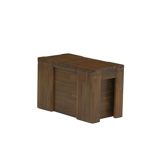 Image of X02X1-2C8-04 6-Pc Kitchen Table Set includes an Extendable Kitchen Table, 1 Coffee Table, 2 Stackable Polyester Dining Chairs and 2 Benches, 39x120 Inch, Antique Walnut