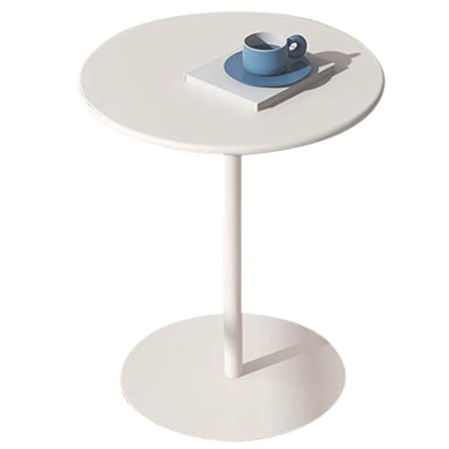 AYVADA Mesa Auxiliar pequeña Blanca Mesa Auxiliar Multifuncional con Base de Metal Mesa Auxiliar pequeña Adecuada para Bistro Cafe Home Bar Mesa Alta (60x60x72cm)