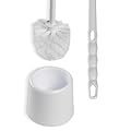 SPARTA 16-Inch Durable Toilet Brush with Storage Holder, Bowl Brush with Caddy with Sturdy Polypropylene Bristles for Effective Cleaning, White Plastic Handle for Secure Grip, White