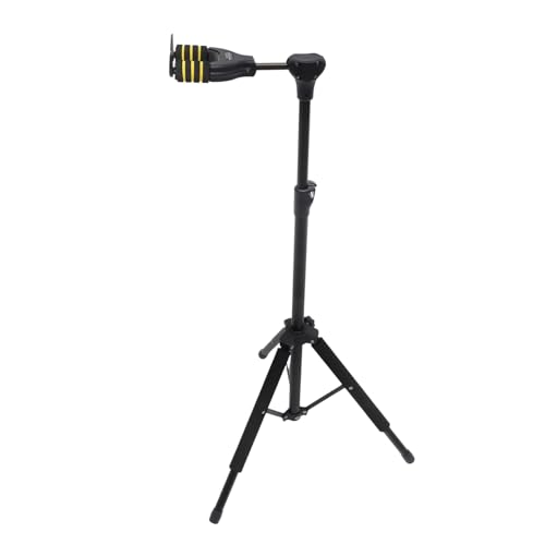 GOOHOCHY 1Pc Telescopic Folding Violin Stand Gravity Automatic Lock Rack Tripod Hanger for Violin Durable and Material Space Saving Music Instrument Display Black