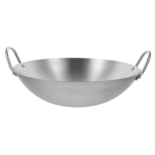 Wok de acero inoxidable con doble mango y diseño reforzado miniatura 7