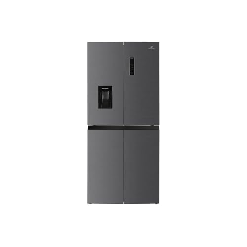 Réfrigérateur 4 portes avec distributeur d'eau - 464L - Total No Frost - L79 cm x H 180 cm - Inox - Classe D