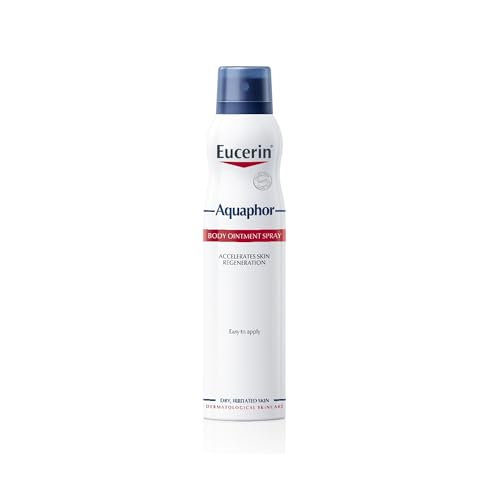 Eucerin Aquaphor Ointment Body Spray 250ml, Intensive Moisturising Spray Body Lotion for Very Dry and Irritated Skin, Fragrance-Free and Non-Comedogenic Formula