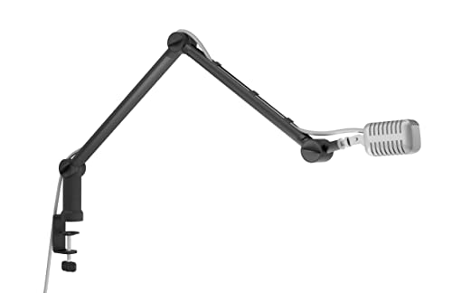 ICY BOX Professioneller Mikrofon-Arm mit Tischhalterung, 360 degree drehbar, 3/8 \'\' bis 5/8 \'\' Adapter, Kabelmanagement, für Blue Yeti, Blue Snowball, HyperX QuadCast und viele mehr, 60872, Schwarz
