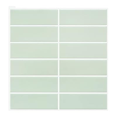 Backsplash Tile for Kitchen Peel and Stick, New Upgrade 12" x 12" Large Premium Subway Stick on Tiles for Backsplash Kitchen, Sage Green (10-Sheet)