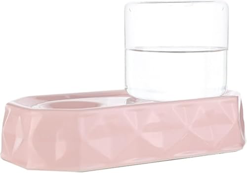 Zxylerペット用品 猫犬自動給水器 セラミックス製 ピンク可愛いデザイン お留守番対策に最適 自動給水機で水やり用品手間省き 猫・子犬用ウォーターボトル付き ペットグッズ 衛生的な水飲み器 代替水碗 長時間不在でも愛犬・愛猫に新鮮な水を供給 ペ用自動給