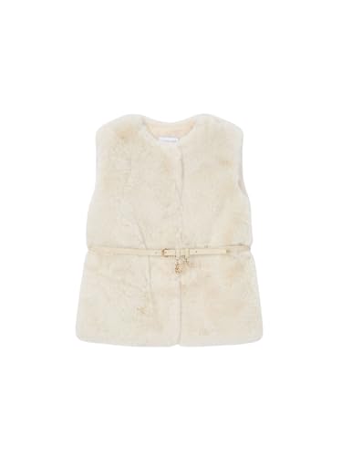 Mayoral Fur Vest with Belt for Girls Sand