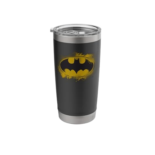 Image of Batman Logo Yellow Burst Hero Night Emblem Glow Stainless Steel Insulated Tumbler
