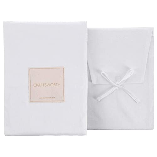 Craftsworth 100% Cotton Premium Pillow Protector Encasement - 20 X 26 Inches (Pack Of 2, Standard, White) - Zippered Pillow Case Cover Dust Proof Hypoallergenic #TOP3