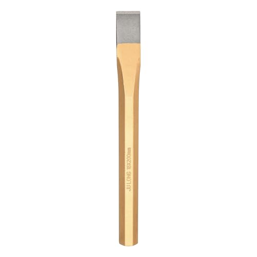 Image of sourcing map Cold Chisel 16mm Wide 200mm Long Alloy Steel High Hardness Heat Treated Heavy Duty Octagonal Shank Flat Cold Chisel for Cutting Rivets Iron Steel Bronze Copper Bolts, Gold Gray
