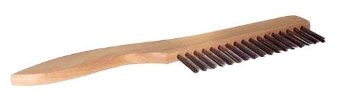 Image of Weiler 44101 Hand Wire Scratch Brush, 012 Stainless Steel Fill, Shoe Handle, 1 x 17 Rows, Made in The USA (Pack of 12)