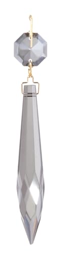 Image of B&P Lamp 3 Inch Smoke Finish U-Drop Lamp Crystal Chandelier Light Replacement Pendant Prism
