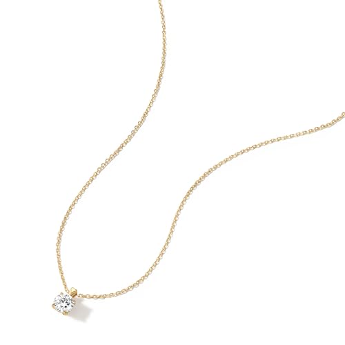 AGVANA Heart of Light 1-2 Carat Round Brilliant Solitaire Lab Grown Diamond Pendant Necklace in 14K Solid Gold (D-E Color, VS Clarity) Promise Anniversary Birthday Gifts for Women, 16-18" Chain3