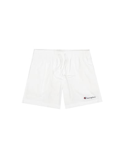 Champion Herren Legacy Icons Beachshorts-Crinkle Taslon Small Script Logo Badehose, Weiß, XL