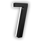 7 Inch LED House Numbers, ABS-Polymer, Premium Quality, Backlit LED 5000K Illuminated Home Address Number, Lighted House Numbers, Modern Address Numbers (7, Black)