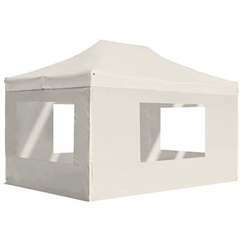 Gazebo   Tienda de campaña profesional plegable con paredes de aluminio, 4,5 x 3 m, color crema, para fiestas, bodas, actividades comerciales