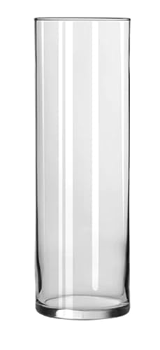 Libbey 10 1/2 Inch Cylinder Vase in Clear, Set of 4