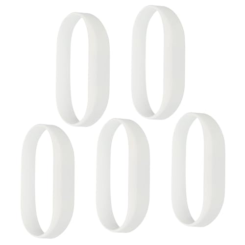 PATIKIL RFID Silicona Pulseras, 5 Pack 13.56MHZ IC Tarjeta Brazalete Impermeable Identificación Muñeca Bandas Puerta Acceso Control para Natación Piscina Baño Centro, Blanco