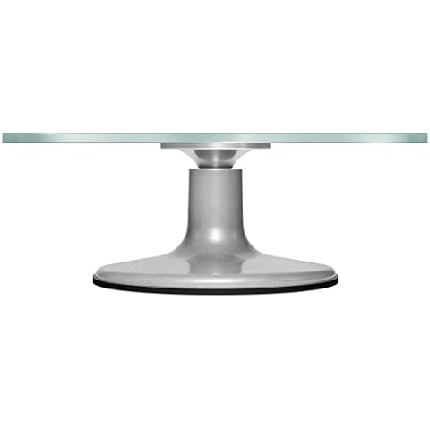 Uten Glass Cake Turntable for Decorating, 12 Inch Rotating Cake Stand, Large Revolving Cake Spinner Stand for Birthday, Party, Wedding Cake Baking Supplies Tools Cover