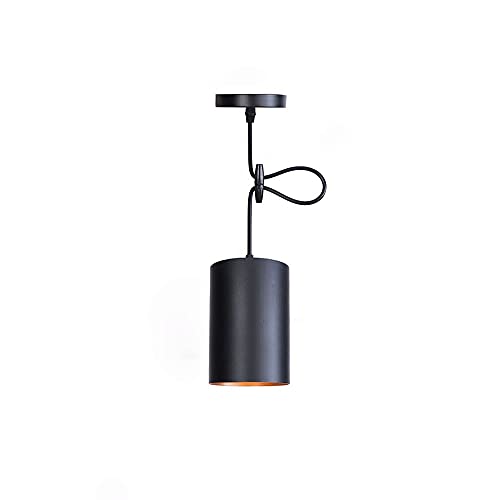 Luces colgantes negras creativas E27 para iluminación de techo en dormitorio y bar 2