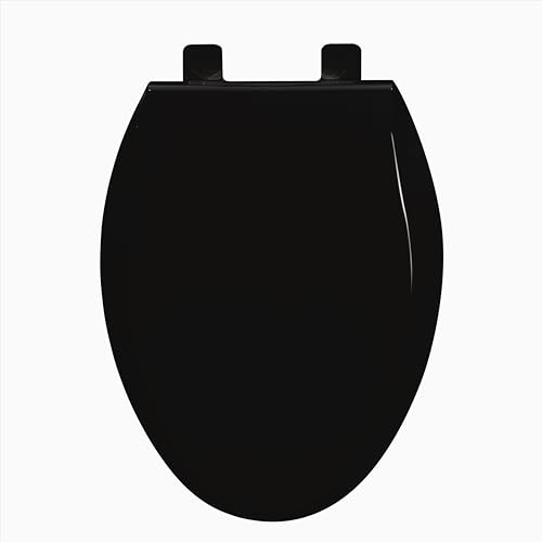 Toilet Seat, Elongated Toilet Seat with Toddler Seat Built in, Potty Training Toilet Seat Elongated Fits Both Adult and Child, with Slow Close and Magnets- Elongated Black