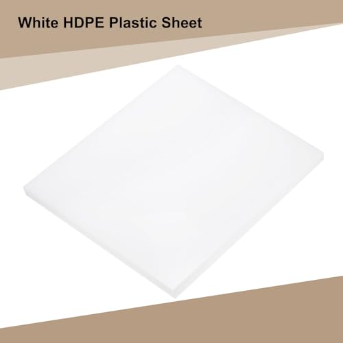Image of MECCANIXITY HDPE Plastic Sheet 1 /2 inch Thick, 10 inch x 10 inch High Density Polyethylene Plastic Blocks, HDPE Cutting Board for DIY, Home Floor Improvement, White