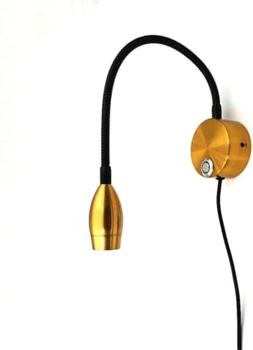Lámpara cama de pared flexible con cuello regulable e interruptor táctil