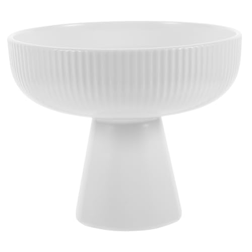 Zerodeko Ciotola Ceramica Stile Nordico Coppa Gelato Piedistallo Ciotola Dessert Frutta Porcellana Bianca Piedistallo