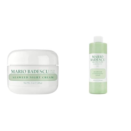 Mario Badescu Seaweed Night Cream for Women Anti Aging Oil-Free Moisturizer with Collagen &amp; Sodium Hyaluronate, Ideal for Combination